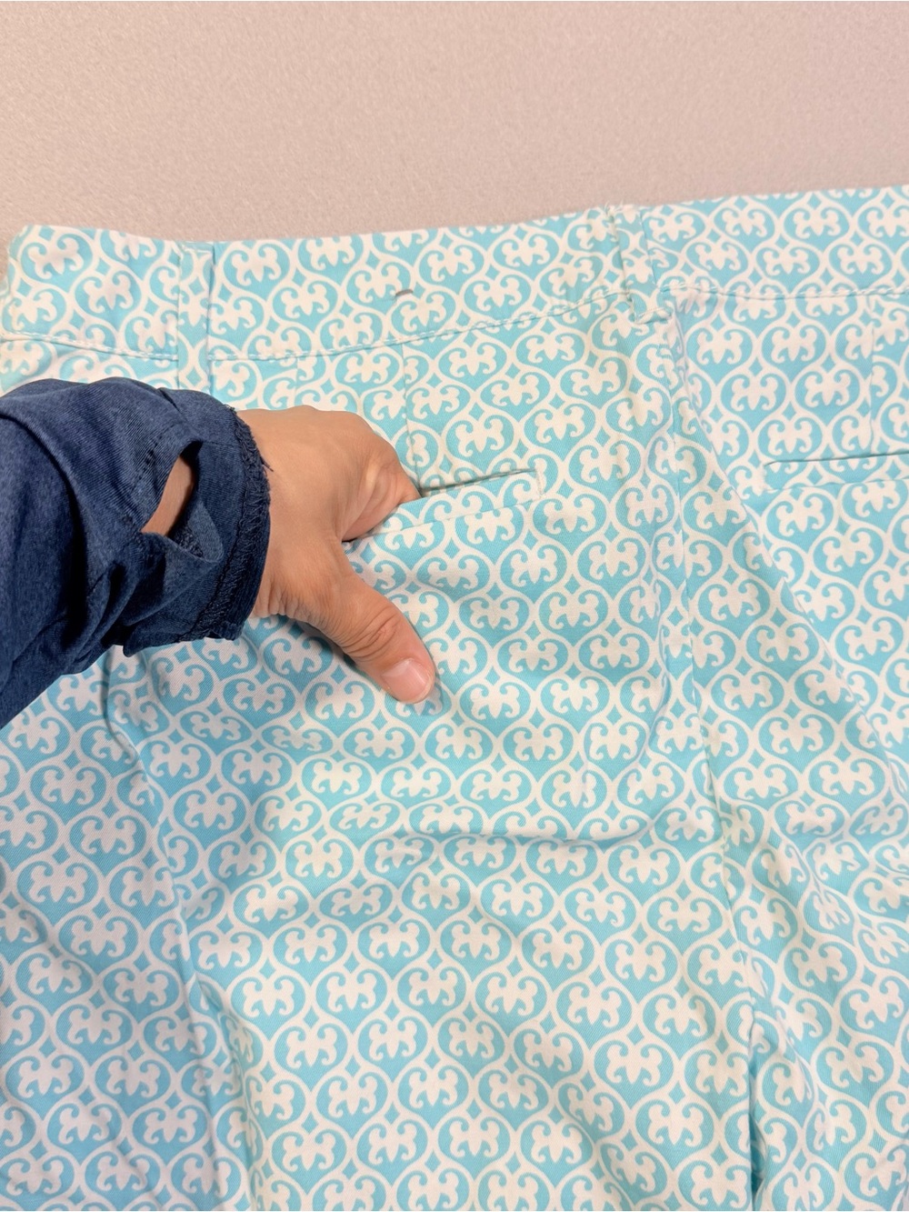 Talbots Perfect Crop Pants Women’s Size 6 Blue/Aqua White Print Stretch Cotton - Picture 12 of 16